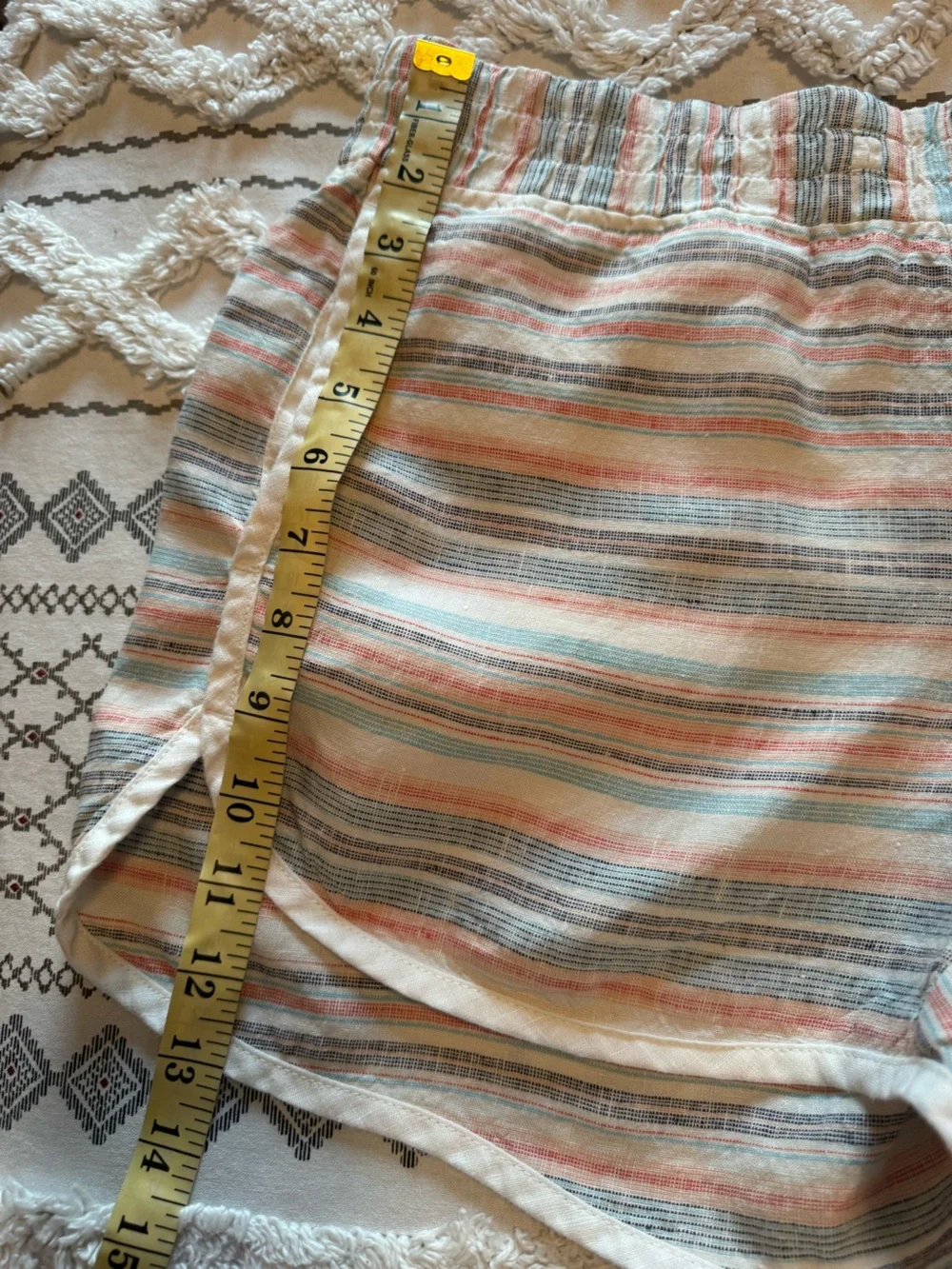 Athleta Striped Pastel Elastic-Waist Athletic Shorts
